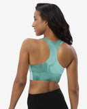 Mint Marble Print Longline Sports Bra